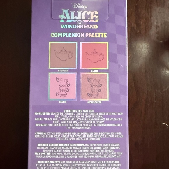 Disney Alice in Wonderland Complexion Palette — Purple, Blue, Gold, Green, Pink - Picture 3 of 3